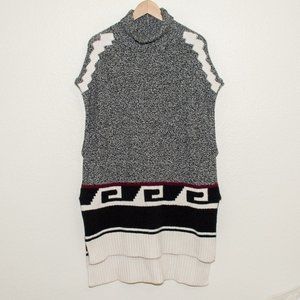 LOFT Turtleneck Sleeveless Geo Sweater